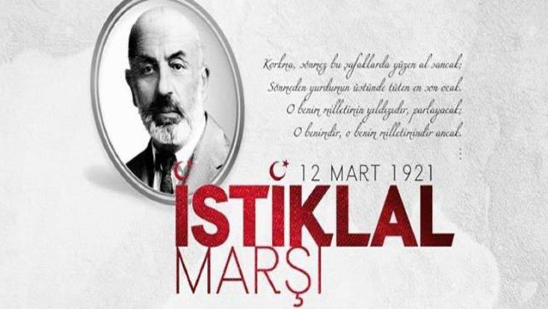 İlçe Milli Eğitim Müdürü Erhan ATİLLA 'nın 12 Mart İstiklal Marşının Kabulü ve Mehmet Akif Ersoy 'u Anma Günü Mesajı